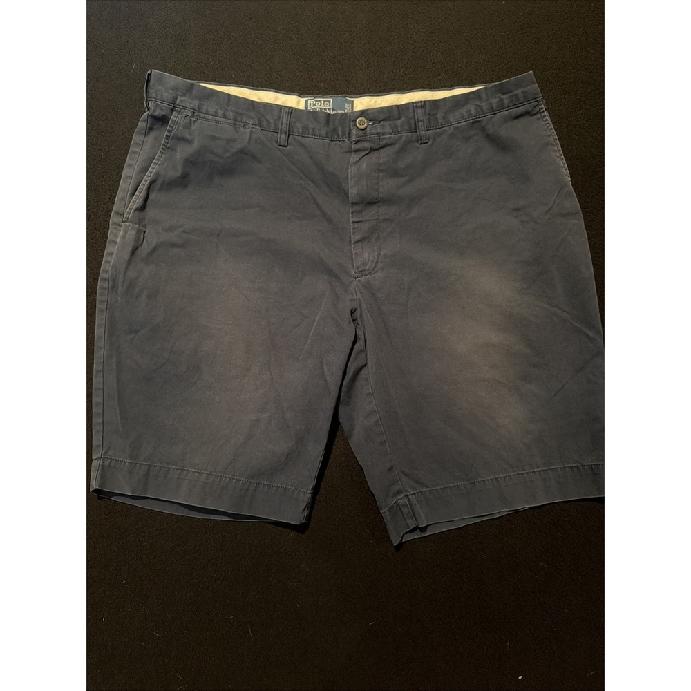 Polo Ralph Lauren Vintage Flat Front Chino Blue 10" Inseam Shorts Mens Size 40